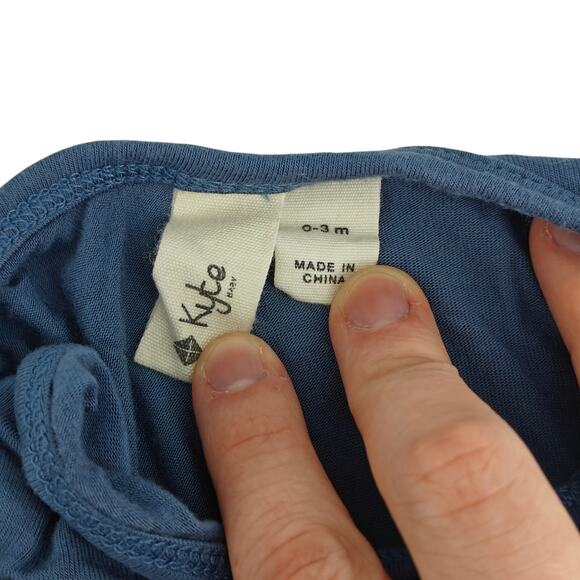 Kyte Baby Matching Bodysuit & Drool Square Slate Blue 0-3 Months Unisex - Picture 3 of 7